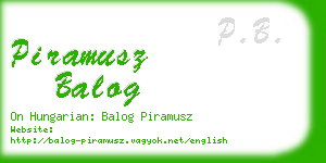piramusz balog business card